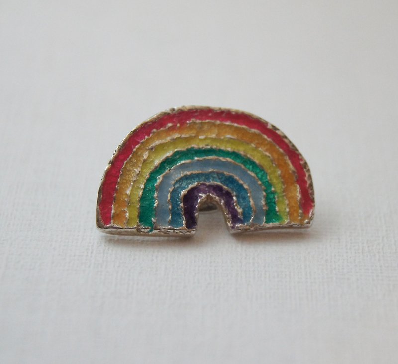 *Little Rainbow * handmade silver pin - เข็มกลัด - เงินแท้ 