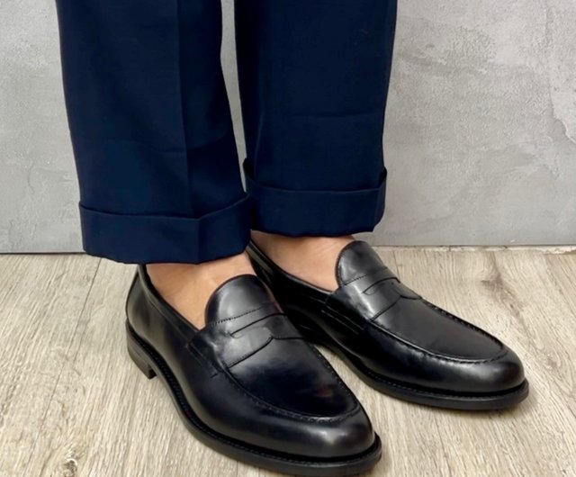 Handmade Goodyear Welt Half-Strap Penny Loafer Bespoke