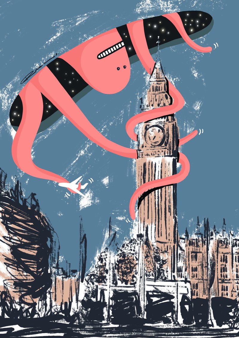 Distance to London - digital art print - การ์ด/โปสการ์ด - กระดาษ 