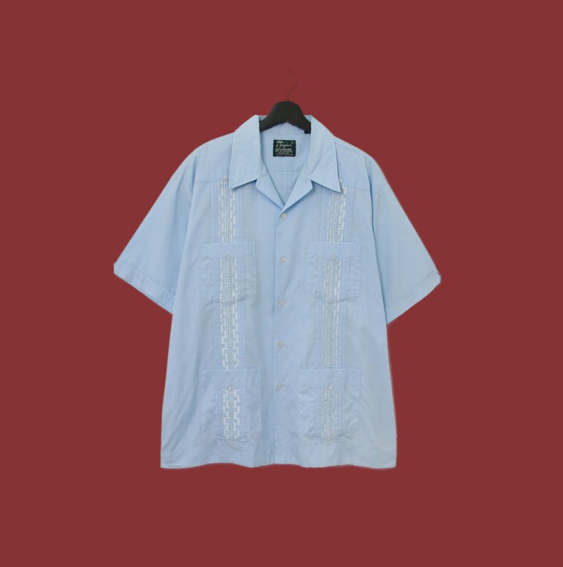 Back to Green- 古巴刺繡襯衫 cb-04 vintage shirt - 男襯衫/休閒襯衫 - 棉．麻 