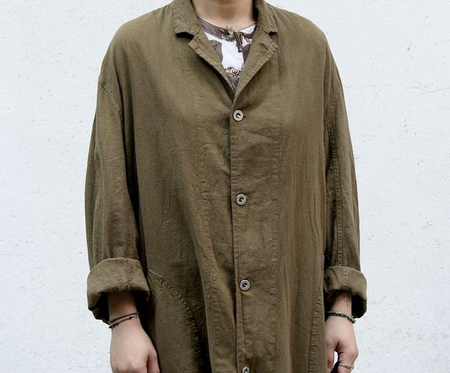 French Linen Work Jacket - Shop GoYoung Vintage Women's Casual 