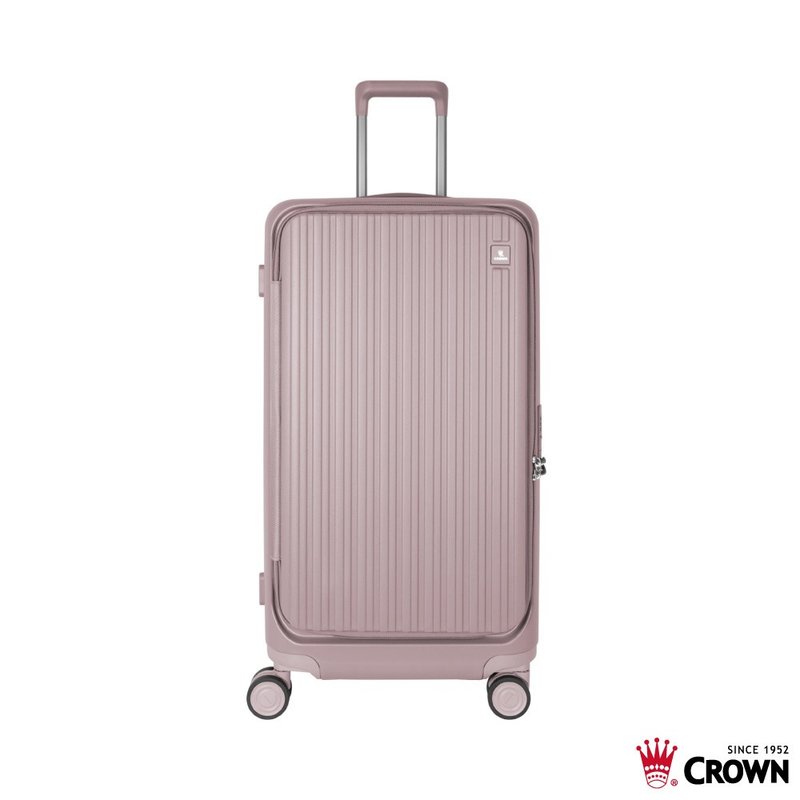 【CROWN】28吋 BOXY 前開框架胖胖拉桿箱 託運箱  粉色 - 行李箱/旅行袋 - 塑膠 粉紅色