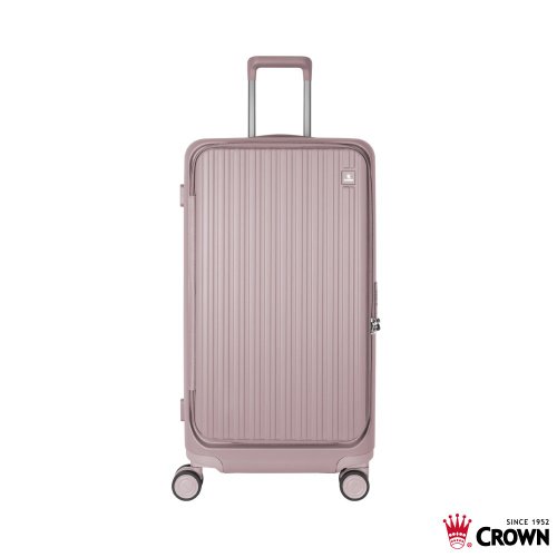 CROWN 皇冠行李箱 【CROWN】28吋 BOXY 前開框架胖胖拉桿箱 託運箱 粉色