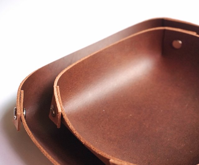 Leather Valet Tray For House Keys And, Brown Leather Valet Tray