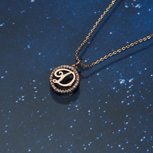 SOIRÉE BY N.Y. 蒔華芮設計師輕珠寶 星鑽圍繞英文字母項鍊|鑲鑽項鍊|金色