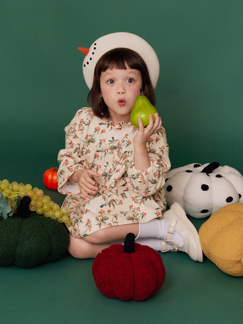 Smiling Snowman Beret-Snowman Kids - Hats & Caps - Wool White