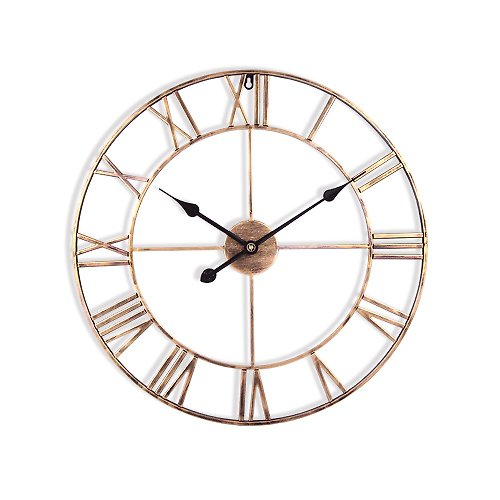iINDOORS英倫家居 鐵製設計時鐘 仿鏽黑針 60cm 台製機芯 羅馬數字 鐵藝鐘 簡約