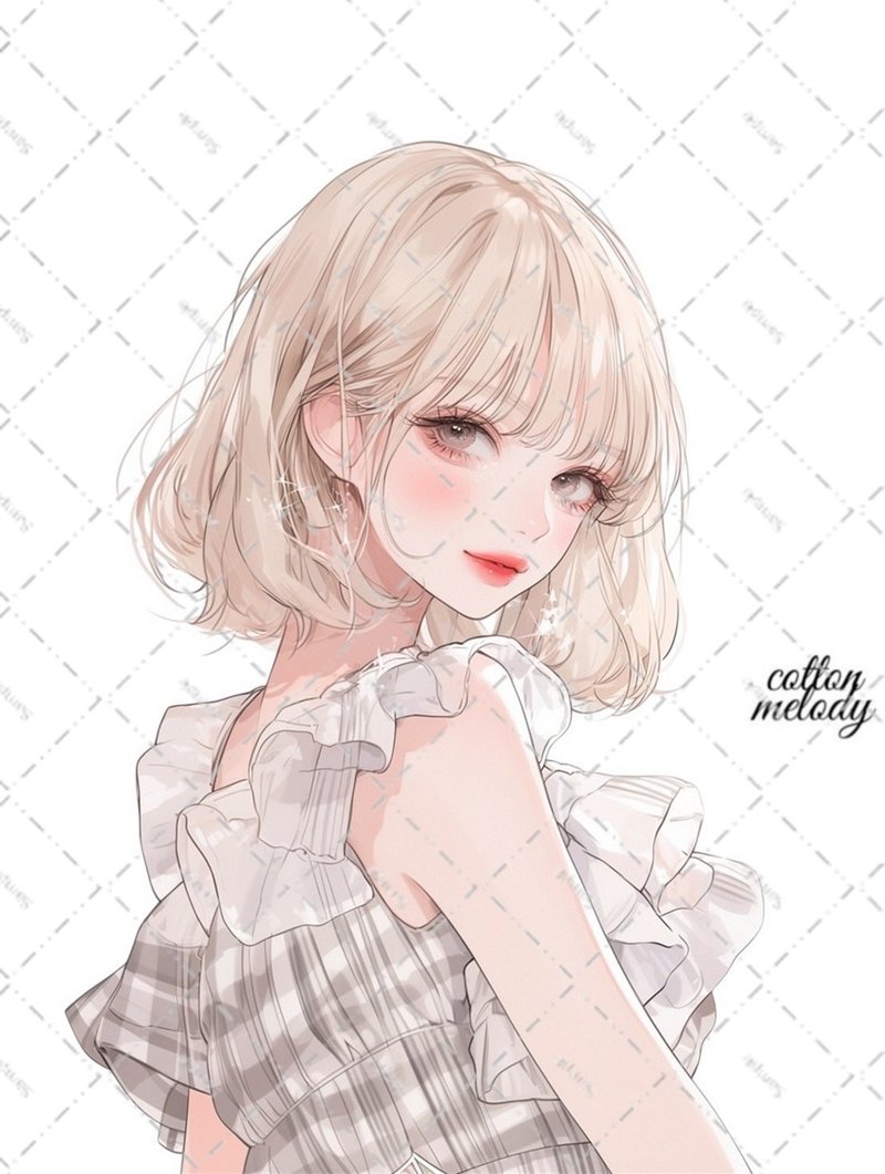 original sticker no.6257 人物ステッカー オリジナルステッカー 人物ステッカー 女の子ステッカー オリジナル人物ステッカー - 貼紙 - 紙 