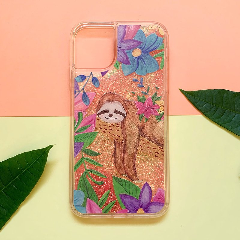 Glitter iPhone Case  // Sloth - เคส/ซองมือถือ - พลาสติก สึชมพู