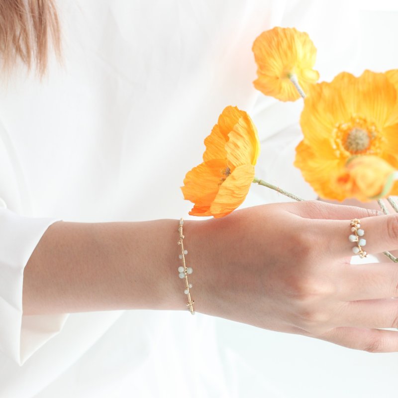 Persephone - Goddess of Spring and Life Burmese Jade 14KGF Bracelet - สร้อยข้อมือ - เครื่องเพชรพลอย สีเขียว