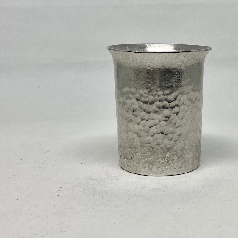 Sake cup/shochu cup/turn-over pure tin wine cup (small cup), hand-forged pure tin cup made by Qing Metallurgist - แก้วไวน์ - โลหะ 