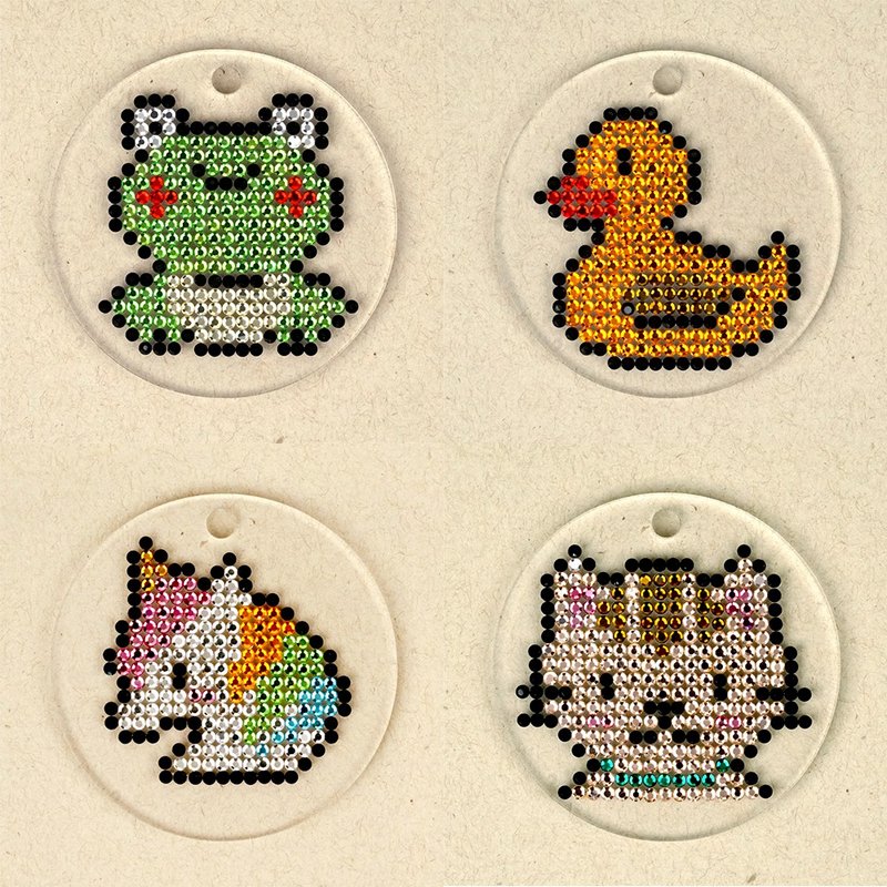 Rhinestone Craft青蛙/鴨仔/獨角獸/貓仔水鑽裝飾DIY材料包 - 其他 - 其他材質 綠色