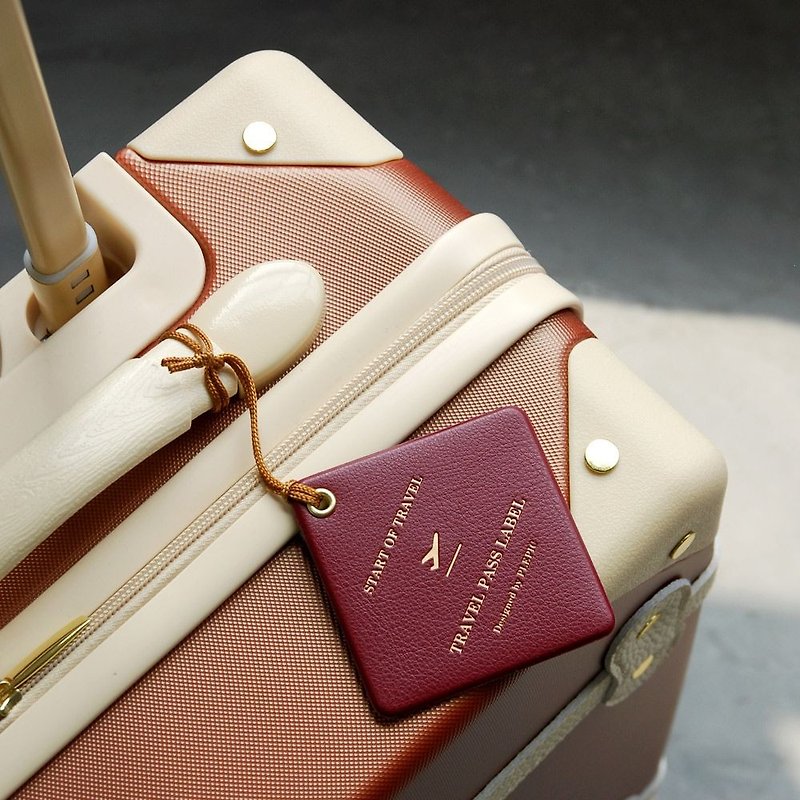 PLEPIC - journey departure diamond luggage tag - Burgundy red, PPC93044 - ป้ายสัมภาระ - หนังเทียม สีแดง