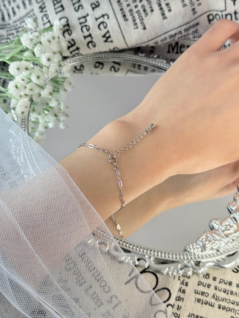 Low-key luxury square chain bracelet/medical steel bracelet/no need to take off when taking a shower - Bracelets - Crystal Silver