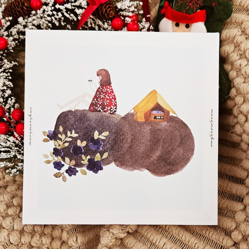 Christmas Gift | Frameless Painting | Watercolor | Travel Illustration Decor | Room & Cafe | Style Enhancement - Items for Display - Other Materials White