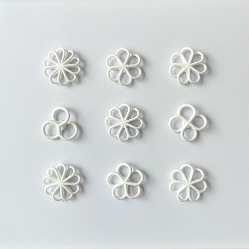 Three-dimensional winding curved ceramic resin magnets, 4 into 8 models, two sizes - Magnets - Other Materials White