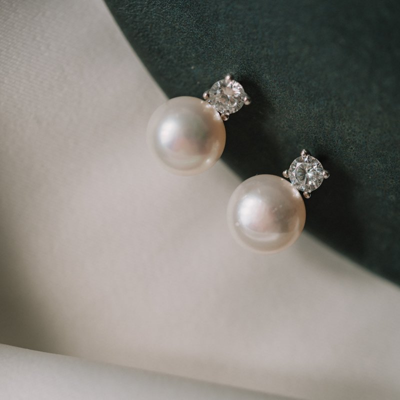 Miranda_Zirconia Pearl Earrings - ต่างหู - ไข่มุก หลากหลายสี