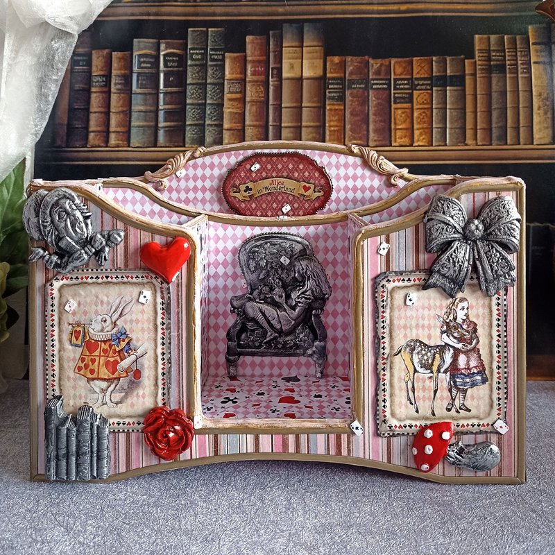 Rose Alice desktop organizer,brush holder,cosmetics holder, makeup organize - Pen & Pencil Holders - Wood Pink