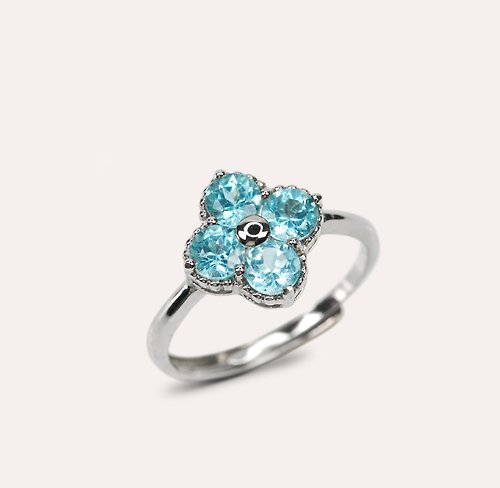 安的珠寶 AND Jewel AND 磷灰石 藍色 圓形 4mm 戒指 和諧系列 Blossom 天然寶石
