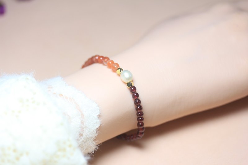 [Stone] Natural crystal Stone single loop bracelet for girls birthday gift January Stone - สร้อยข้อมือ - หยก สีม่วง