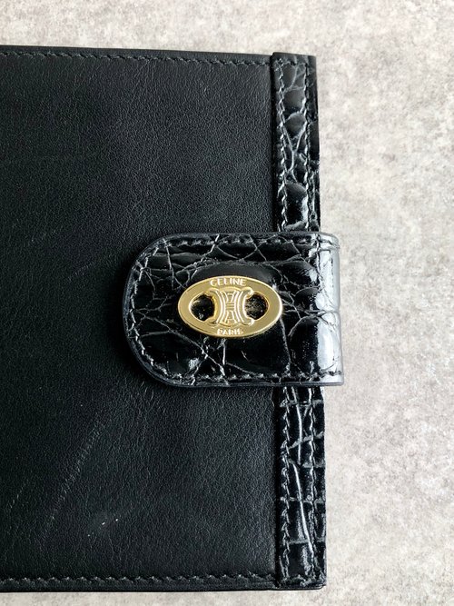 日本直送 名牌中古包 】CELINE セリーヌ 財布 ブラック ブラゾン