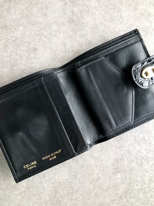 日本直送 名牌中古包 】CELINE セリーヌ 財布 ブラック ブラゾン