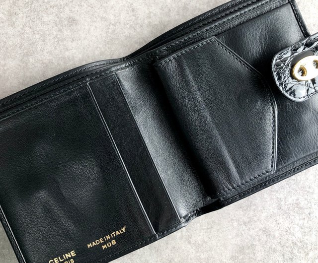 日本直送 名牌中古包 】CELINE セリーヌ 財布 ブラック ブラゾン