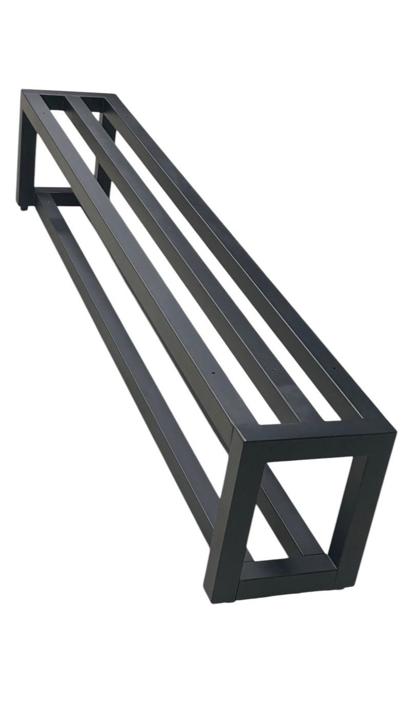 Industrial style bench. Support legs. Special heavy-duty support frame for solid wood. Wooden board. Chair and dining chair. Rest chair. Outdoor - Chairs & Sofas - Other Metals Black