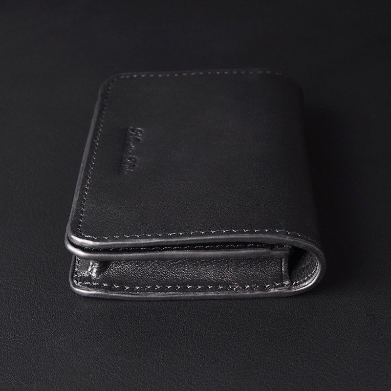 Leather Business Card Case (Black) - Card Holders & Cases - Genuine Leather 