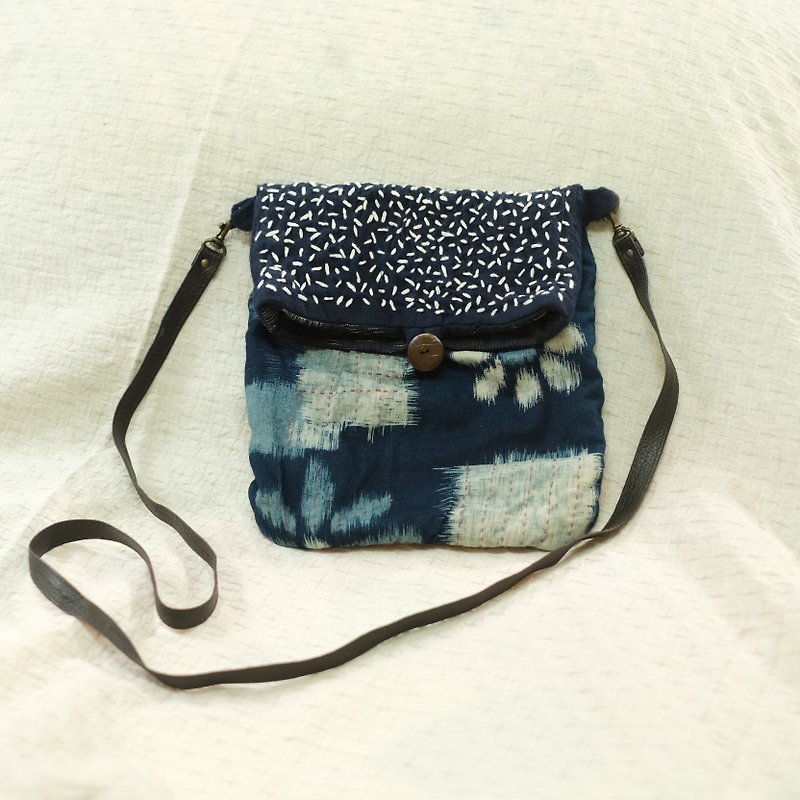 shoulder bag - 側背包/斜孭袋 - 棉．麻 藍色