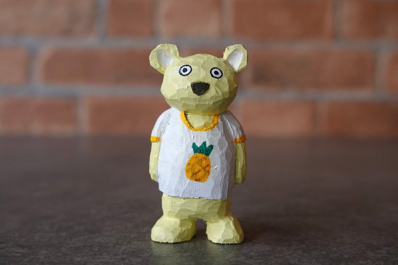 Wooden Doll Pineapple - Candy Bear - 公仔/玩偶 - 木頭 黃色