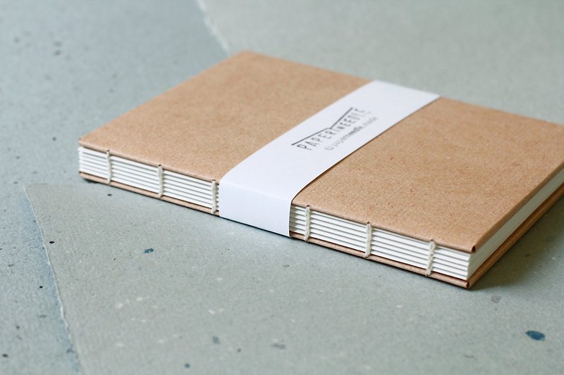 Upcycled Paper Series Journal with blank pages - no.009 - สมุดบันทึก/สมุดปฏิทิน - กระดาษ สีส้ม