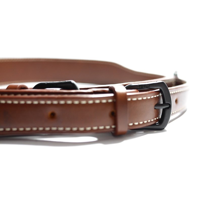 Brown Leather Wide Strap - Short - เข็มขัด - หนังแท้ สีนำ้ตาล