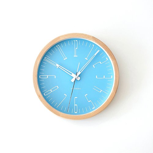 katomoku KATOMOKU muku clock 21 淡藍色 (km-141LB) 掛鐘 日本製造