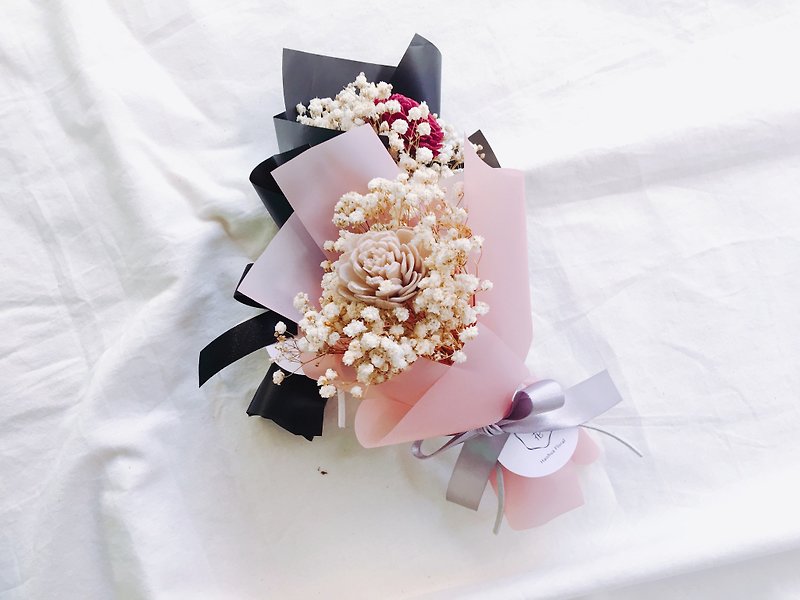 [good flower] scent dry powder rose star bouquet bouquet Valentine's Day bouquet (single bundle) - powder rose - ตกแต่งต้นไม้ - กระดาษ สึชมพู