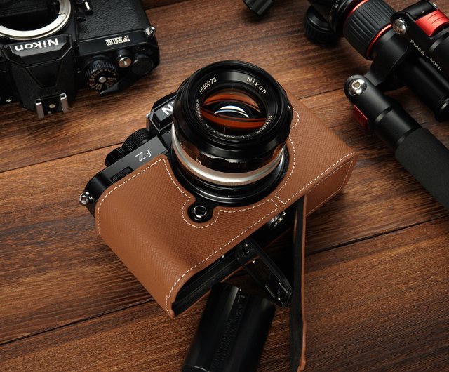 Nikon Zf用ハンドグリップ付きレザーカメラケース - ショップ