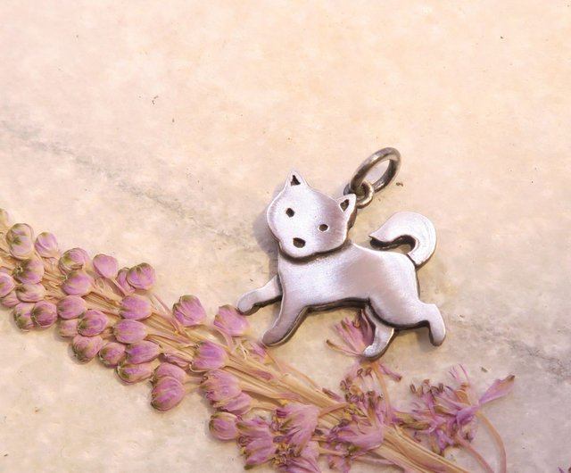 スターリングシルバー ミニ犬ペンダント - 柴犬 - ショップ