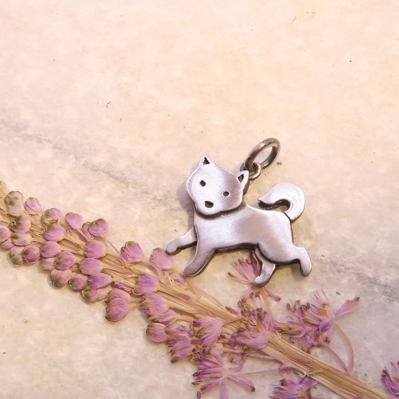 Mini Dog Sterling Silver Necklace - Shiba Inu - Necklaces - Sterling Silver Silver