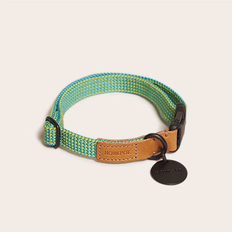 Wat. Hand-knitted collar - Palm tree - ปลอกคอ - เส้นใยสังเคราะห์ สีเขียว