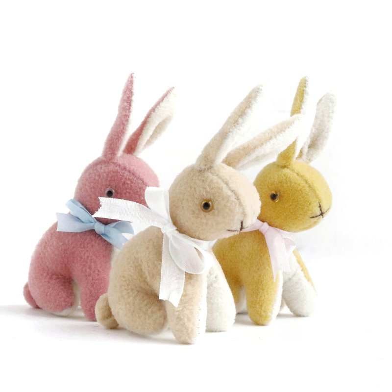 (Material package with video) Retro Rabbit Doll Sewing Material Kit DIY Drawings - เย็บปัก/ถักทอ/ใยขนแกะ - วัสดุอื่นๆ สีกากี