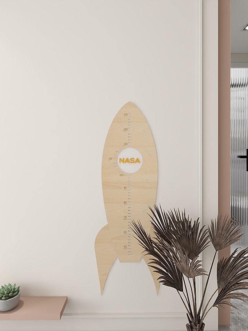 【Customized】Wall Sticker Height Ruler Rocket - Other - Wood 