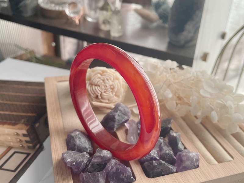 天然紅瑪瑙手鐲  福鐲 送禮 - 手鍊/手環 - 水晶 紅色