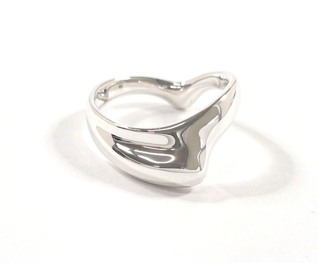 18K ホワイトゴールド 9号 リング ハート K18 ダイヤリング 指輪