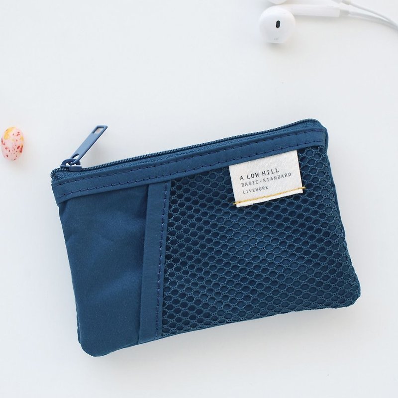 Livework casual style double ticket card purse - navy, LWK51516 - Coin Purses - Plastic Blue