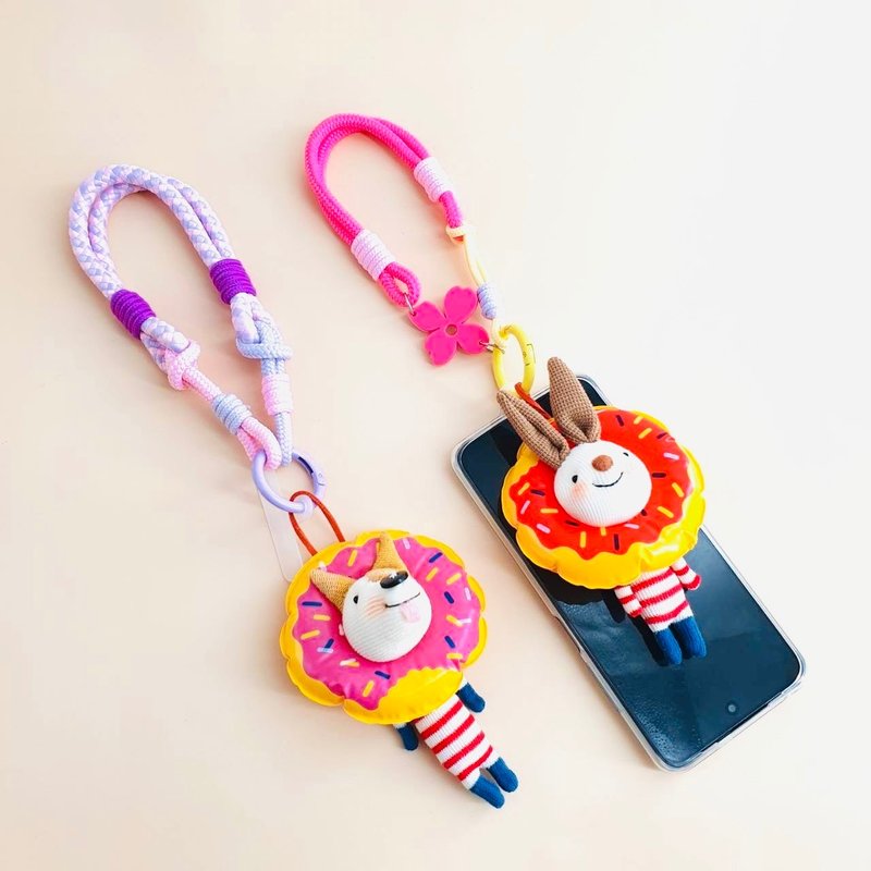 [Lucky Purple Baby] Summer Swimming Circle Paradise Mobile Phone Wrist Strap | Two Types | Mobile Phone Strap Lanyard Charm - Lanyards & Straps - Other Materials Multicolor