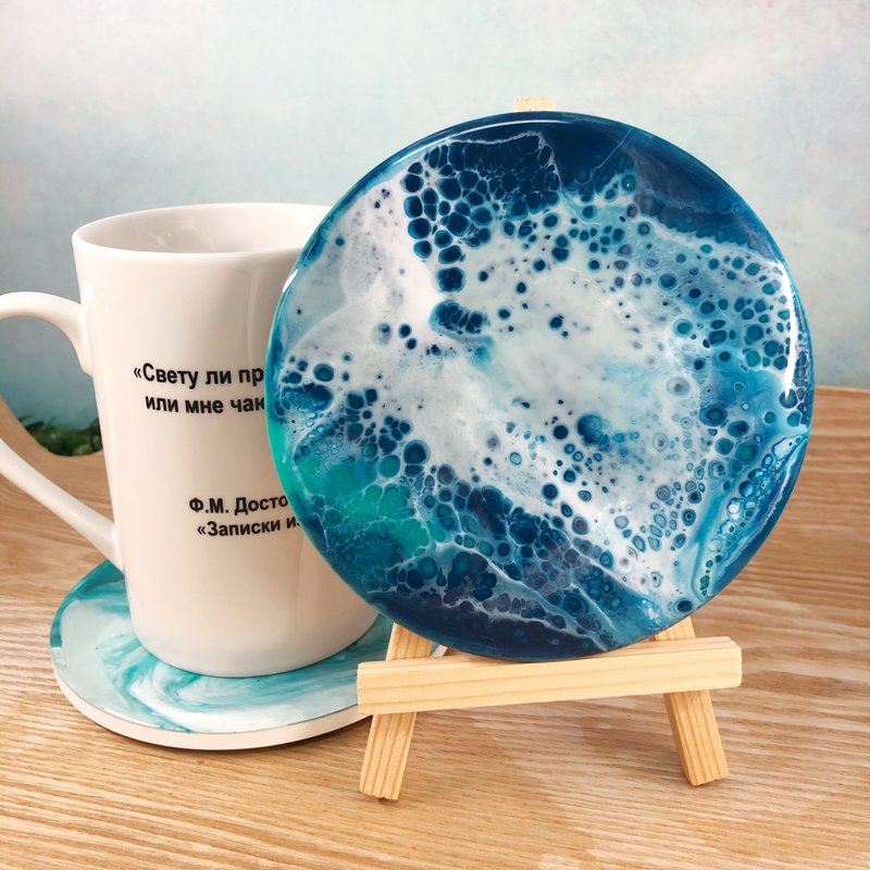 Handmade marine resin coasters - Coasters - Resin Blue