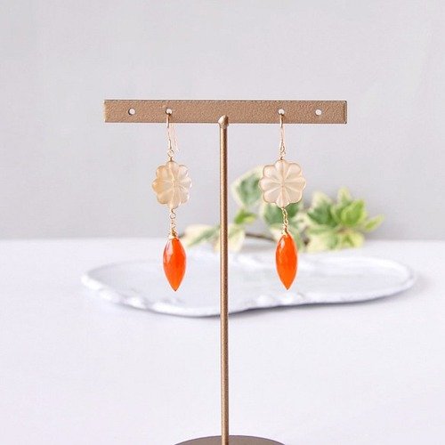 14kg/カーネリアンデュードロップxハニークォーツフラワー