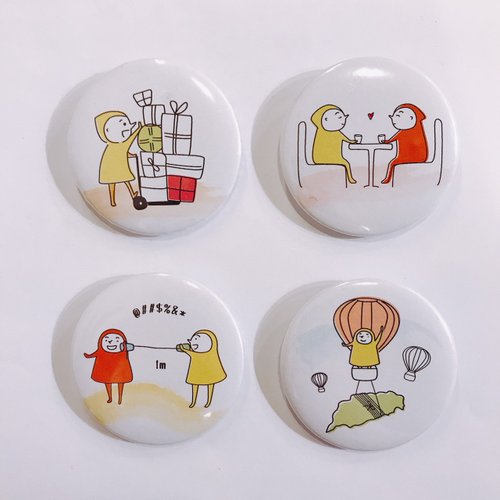 MINI LIFE 美好生活店 可愛小人的新生活 設計款徽章/別針 (共四款)