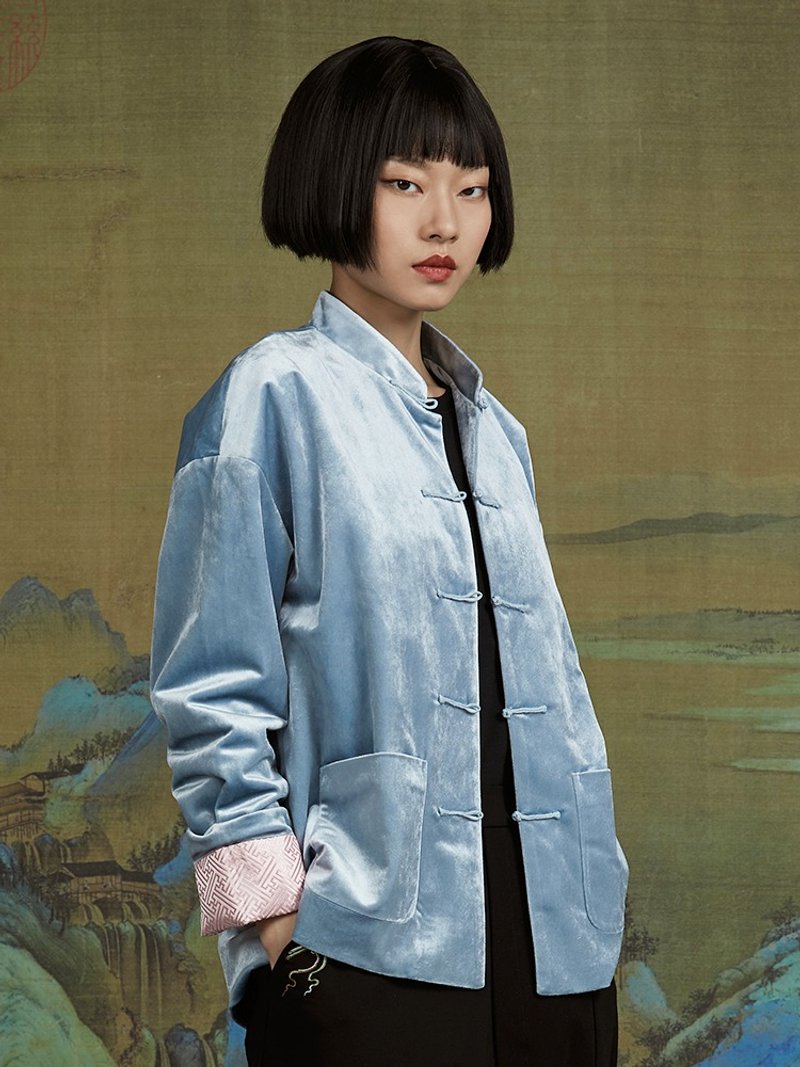 鈞天/中國風新中式 唐裝上衣 - 女大衣/外套 - 聚酯纖維 多色