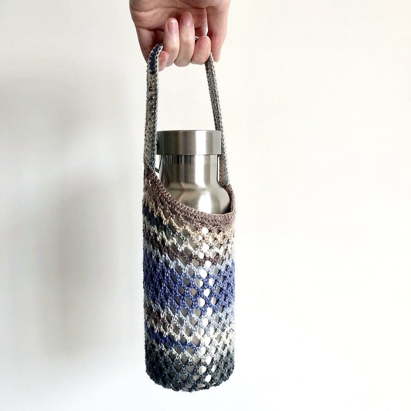 Crochet _ cave drink bag _ storm - ถุงใส่กระติกนำ้ - ขนแกะ สีน้ำเงิน